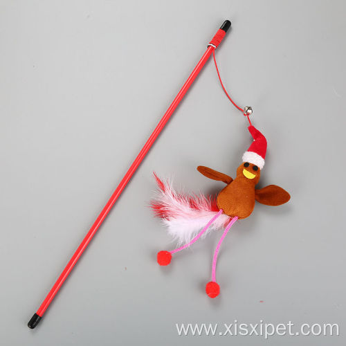 Christmas Style Snowman Cat Stick Playing Cat Toy